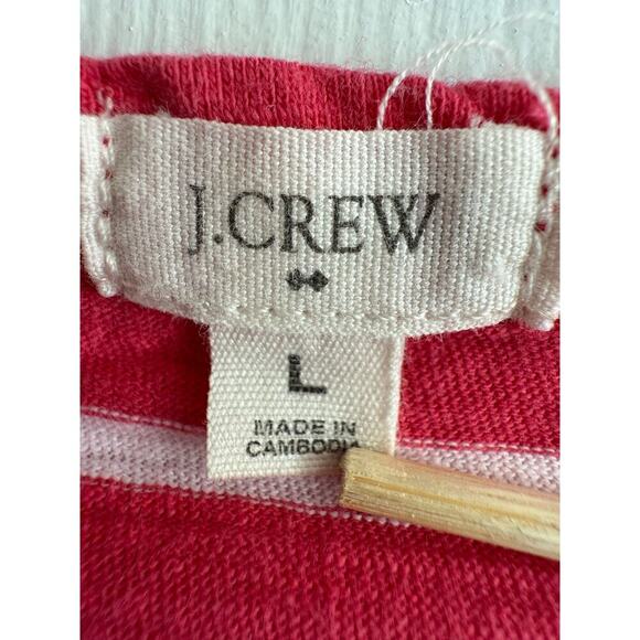 J.Crew Women’s Vintage Pink and White Striped T-Shirt size Large - Picture 3 of 4